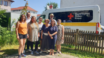 Zusammen mit dem Team der offenen Behinderten Arbeit, BRK Aichach