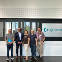 SGL Meitingen, Markus Stettberger, Betriebsrat, Alexander Miehling Standortleiter, Heike Heubach, Matthias Mark, Gemeinderat, Steffen Haas, Vorsitzender SPD Meitingen